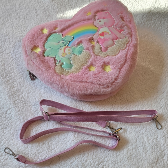 Dolls kill x Carebears lotsa heart hoodie pink backpack - Picture 3 of 8